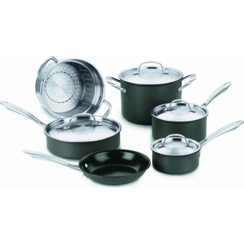 Cuisinart GG30-20 GreenGourmet Hard-Anodized Nonstick 11-Inch Square Grill Pan(10-Piece)