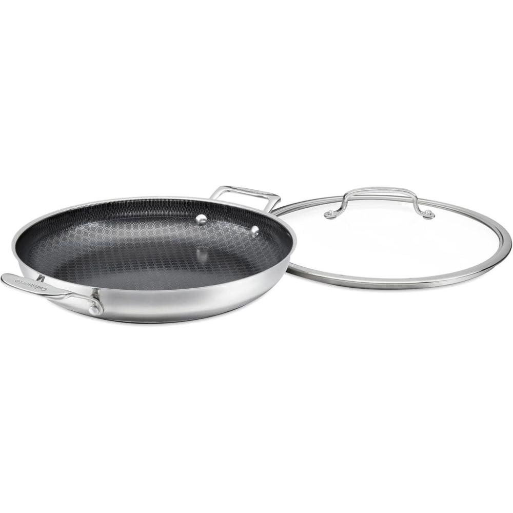 Cuisinart FusionPlus Nonstick Stainless Steel Cookware, 5-Quart Sauté Pan with Cover and Helper, PFAS-Free PURELYSEAR Ceramic Non Stick Technology, Scratch Proof, Cool Grip Handles, Dishwasher Safe(12-inch Pan)