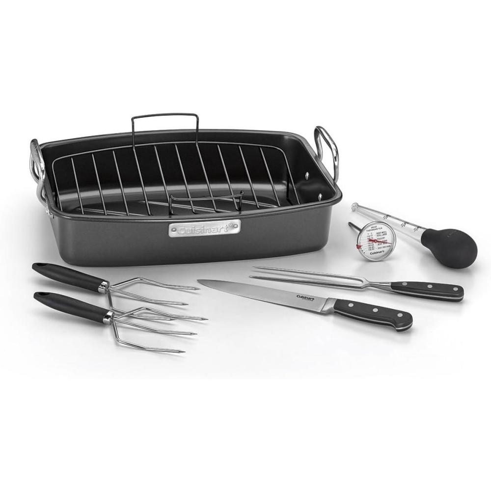 Cuisinart ASR-1713V Ovenware Classic Collection 17-by-13-Inch Roaster with Removable Rack(Black)
