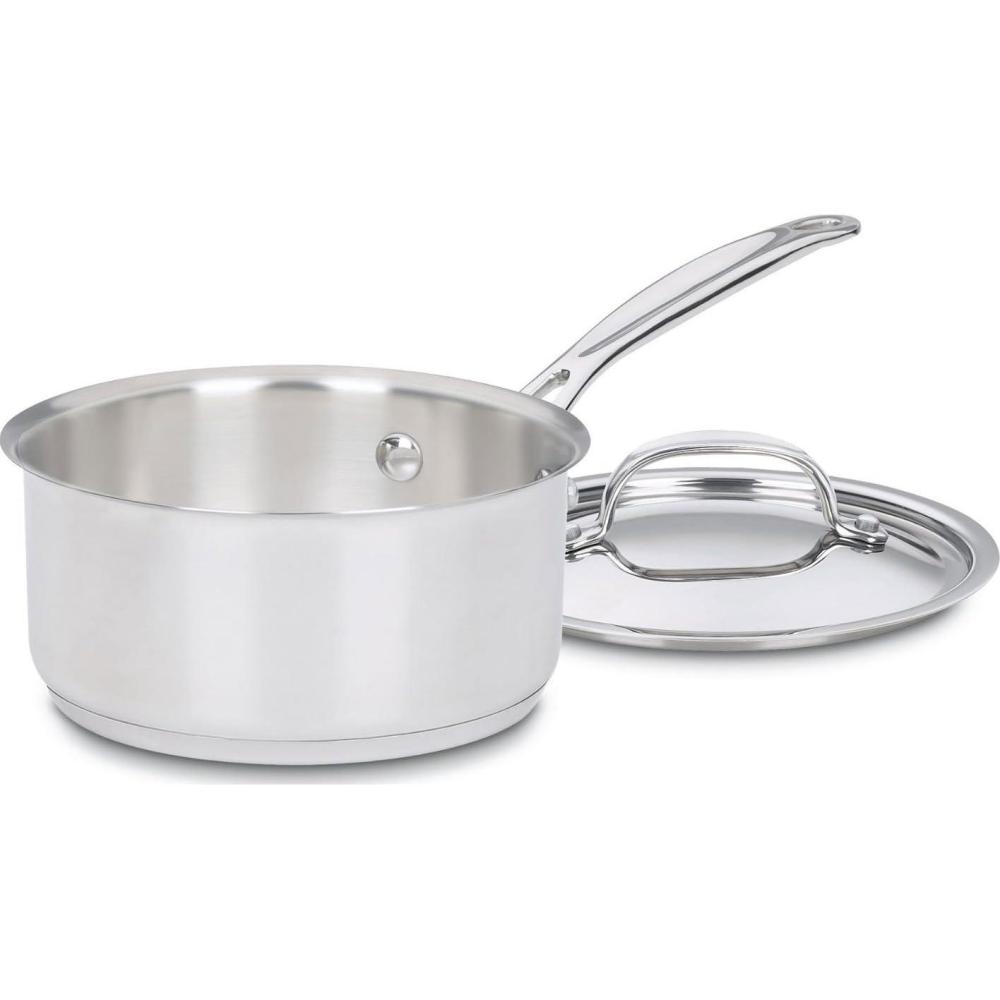 Cuisinart 1 Quart Saucepan w/Cover, Chef’s Classic Stainless Steel Cookware Collection, 719-14(Saucepan w/Cover)