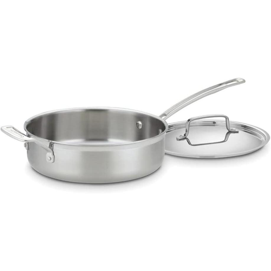 Cuisinart MCP33-24HN MultiClad Pro Stainless 3-1/2-Quart Saute with Helper and Cover Skillet, 3.5-Quart, Sauté Pan w/Helper & Cover(Sauté Pan w/Helper & Cover)