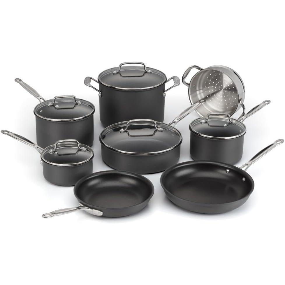 Cuisinart Chef’s Classic™ Nonstick Hard Anodized 17 Piece Set w/Tempered Glass Lids(13 PC)