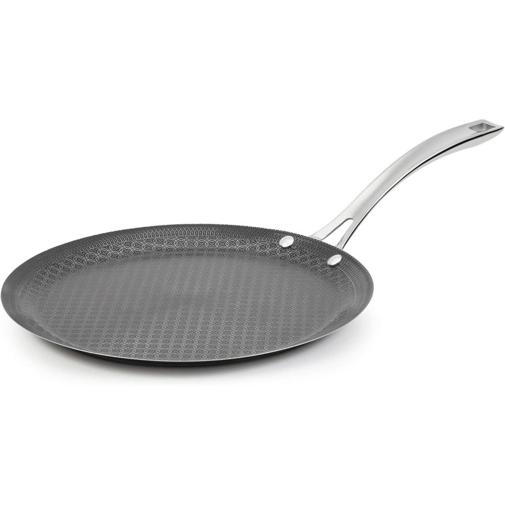 Cuisinart FusionPlus Nonstick Stainless Steel Cookware, 5-Quart Sauté Pan with Cover and Helper, PFAS-Free PURELYSEAR Ceramic Non Stick Technology, Scratch Proof, Cool Grip Handles, Dishwasher Safe(12-inch Round Griddle)