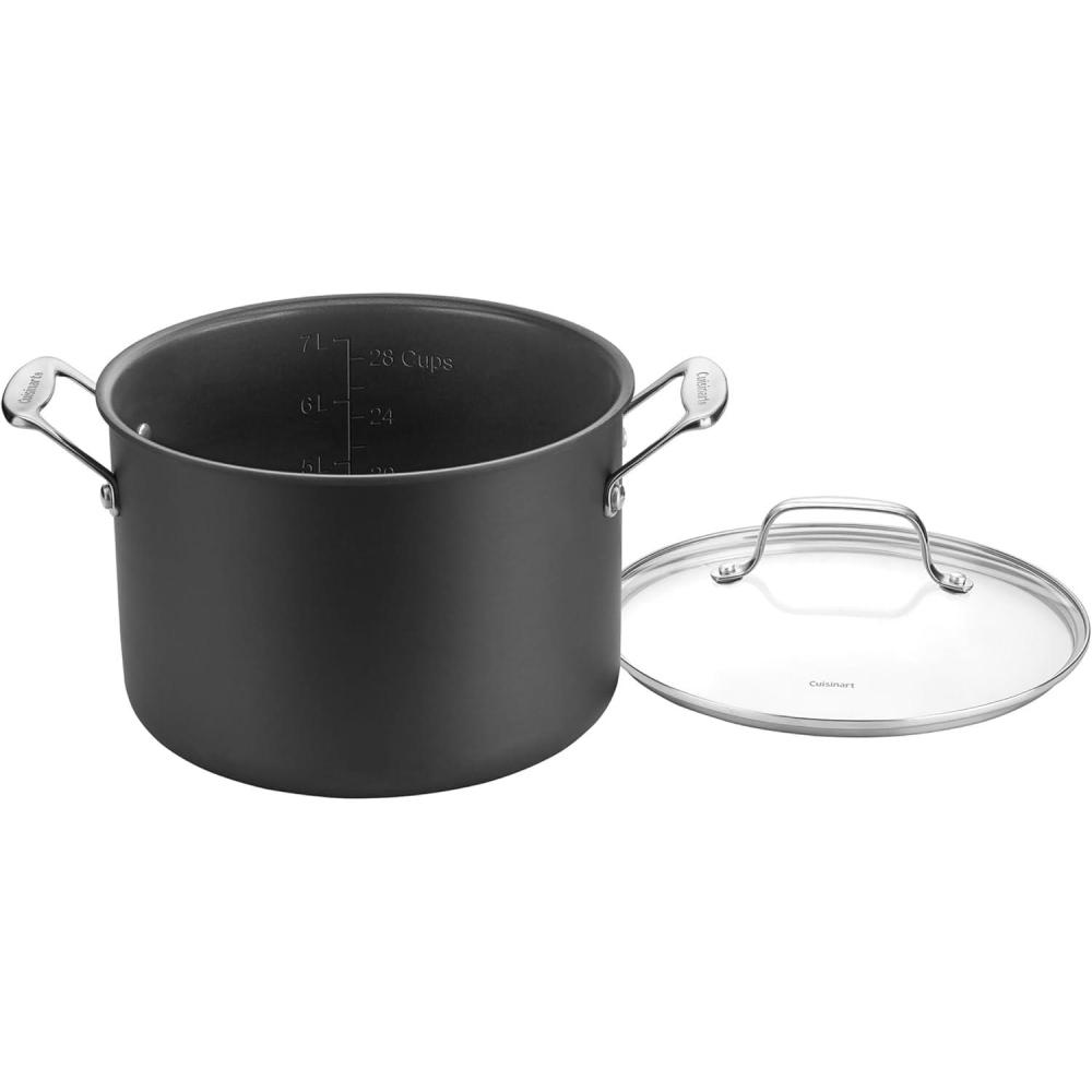 Cuisinart Chef’s Classic PURELYCERAMIC™ Nonstick PFAS Free Hard-Anodized 8-Quart Stockpot with Cover, 666C-24(New Stockpot)