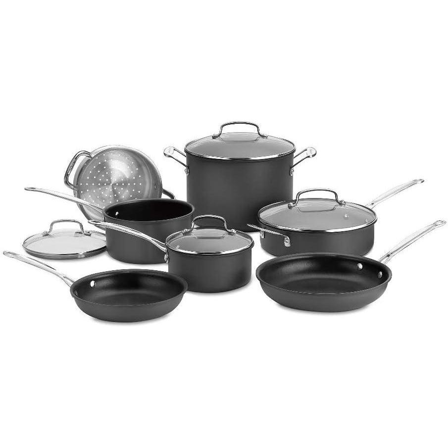 Cuisinart Chef’s Classic™ Nonstick Hard Anodized 17 Piece Set w/Tempered Glass Lids(11 PC)