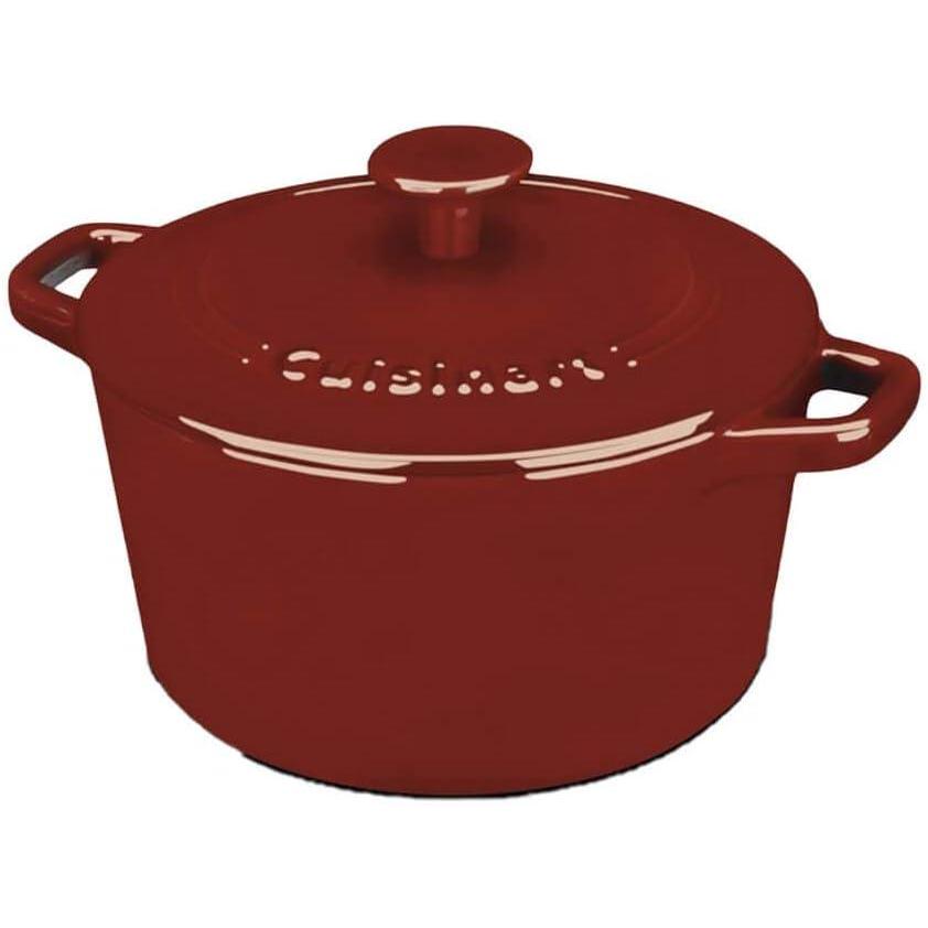 Cuisinart Chef’s Classic Enameled Cast Iron Round Covered Casserole (Cardinal Red, 7- Quart)(Cardinal Red)