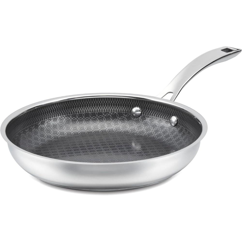 Cuisinart FusionPlus Nonstick Stainless Steel Cookware Set, 2-Piece Skillet Cooking Set with PFAS-Free PURELYSEAR Ceramic Non Stick Technology, Scratch Proof, Cool Grip Handles, Dishwasher Safe(10-inch Skillet)