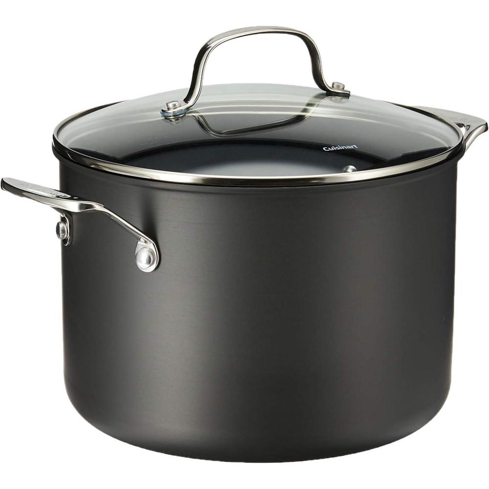 Cuisinart Chef’s Classic PURELYCERAMIC™ Nonstick PFAS Free Hard-Anodized 8-Quart Stockpot with Cover, 666C-24(Stockpot)