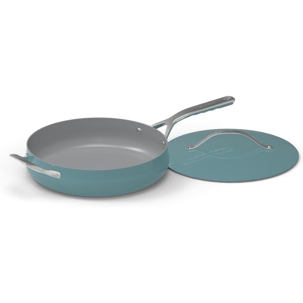 Cuisinart Culinary Collection Nonstick Cookware 4.5 Qt. Sauté Pan + Helper Handle + Cover, Sapphire(Teal)
