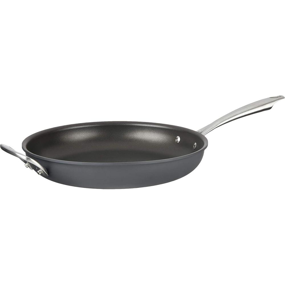 Cuisinart Dishwasher Safe Hard-Anodized 12-Inch Open Skillet with Helper Handle(Open Skillet w/Helper)