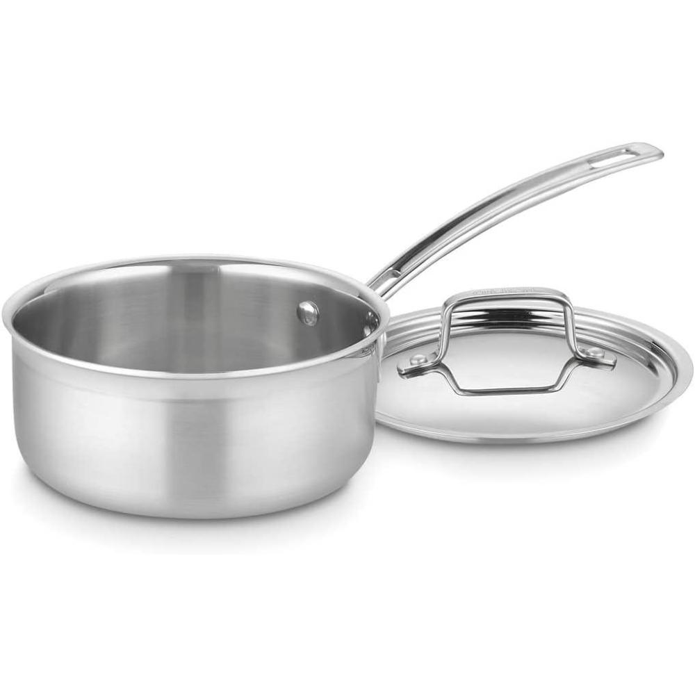 Cuisinart MCP193-18N Multiclad Pro Triple Ply Stainless 3-Quart Skillet, Saucepan w/Cover(Saucepan w/Cover)