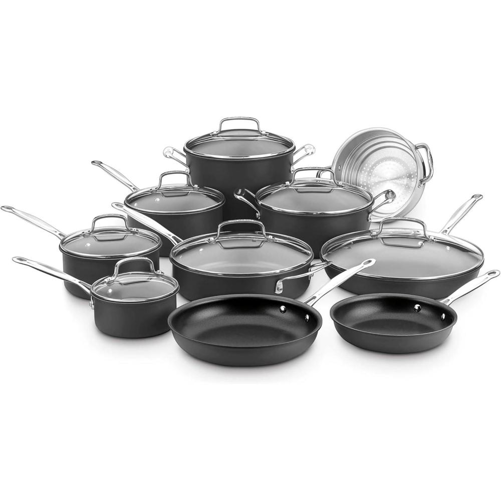 Cuisinart Chef’s Classic™ Nonstick Hard Anodized 17 Piece Set w/Tempered Glass Lids(17 Piece Set)