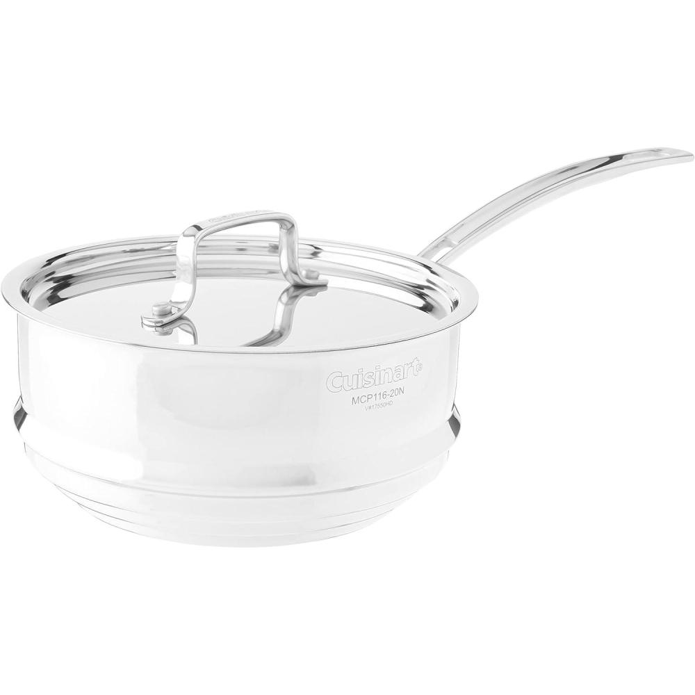Cuisinart MCP116-20N MultiClad Pro Stainless Skillet, 20-cm, Universal Steamer w/Cover