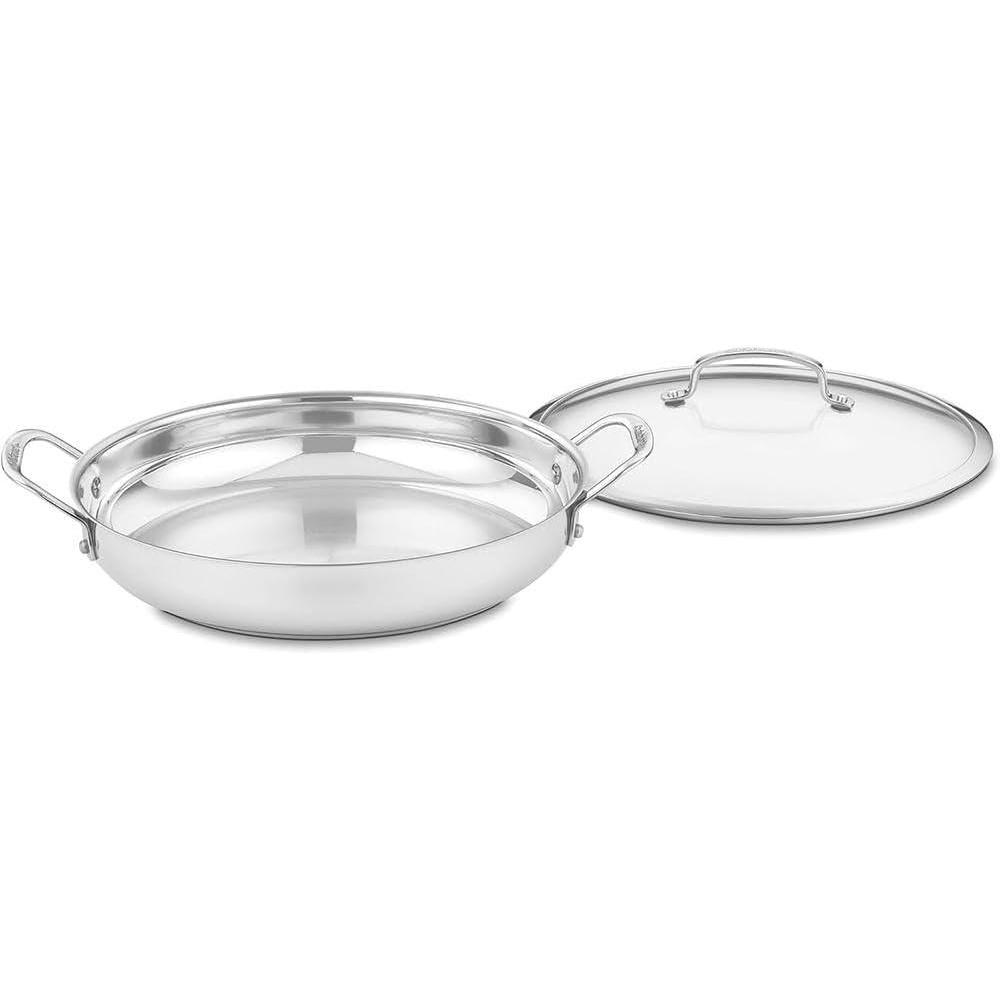 Cuisinart Contour Stainless 13-Piece Cookware Set,Silver(12 inch)