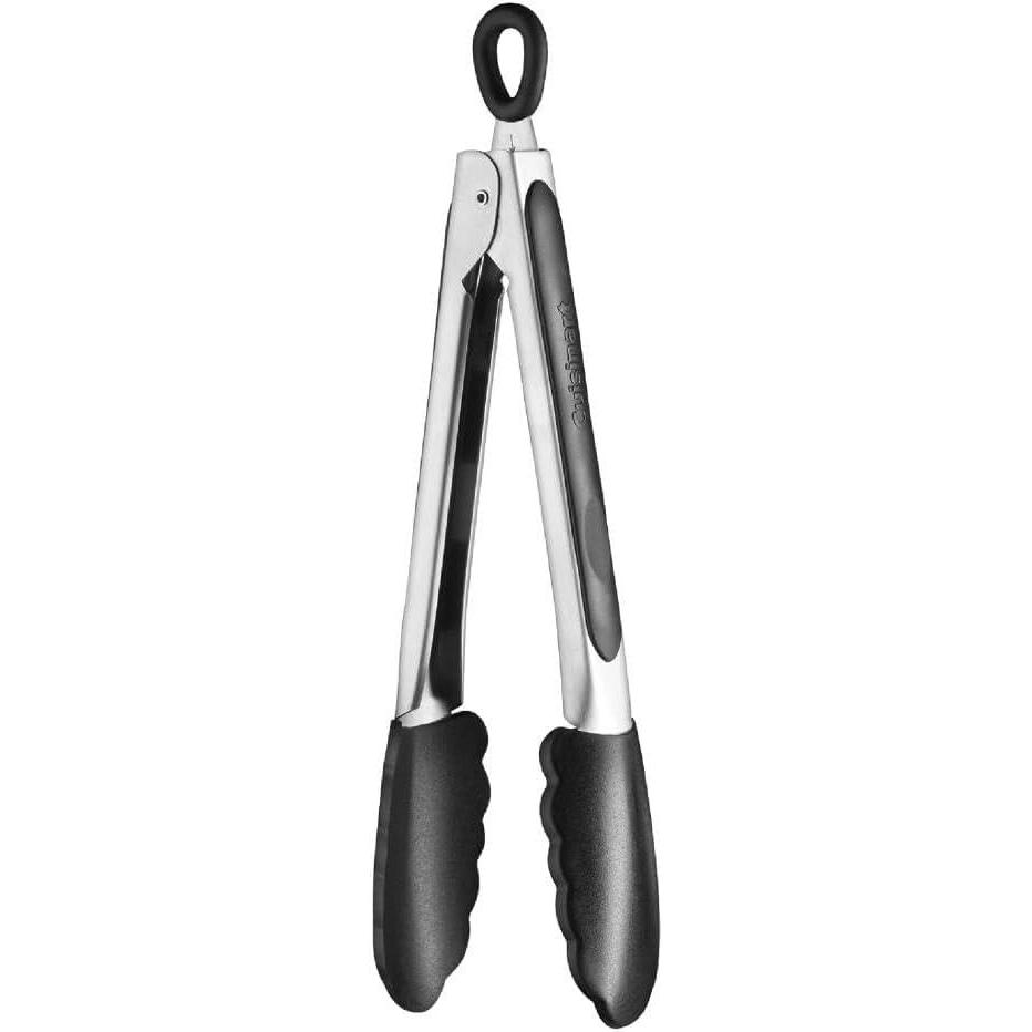 Cuisinart Silicone-Tipped 9-Inch Tongs,Black(Black)