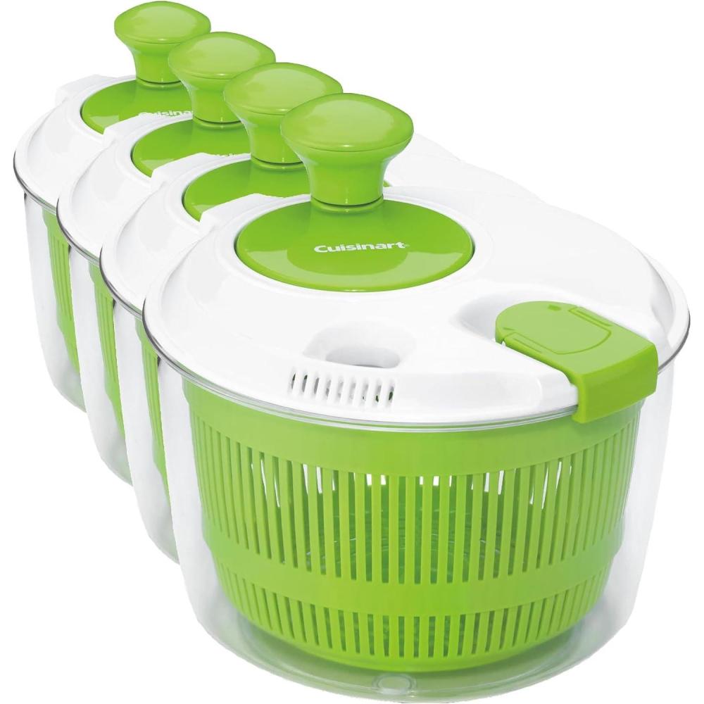 Cuisinart Salad Spinner- Wash, Spin & Dry Salad Greens, Fruits & Vegetables, 3qt, CTG-00-SSAS(3 Qt (Pack of 4))
