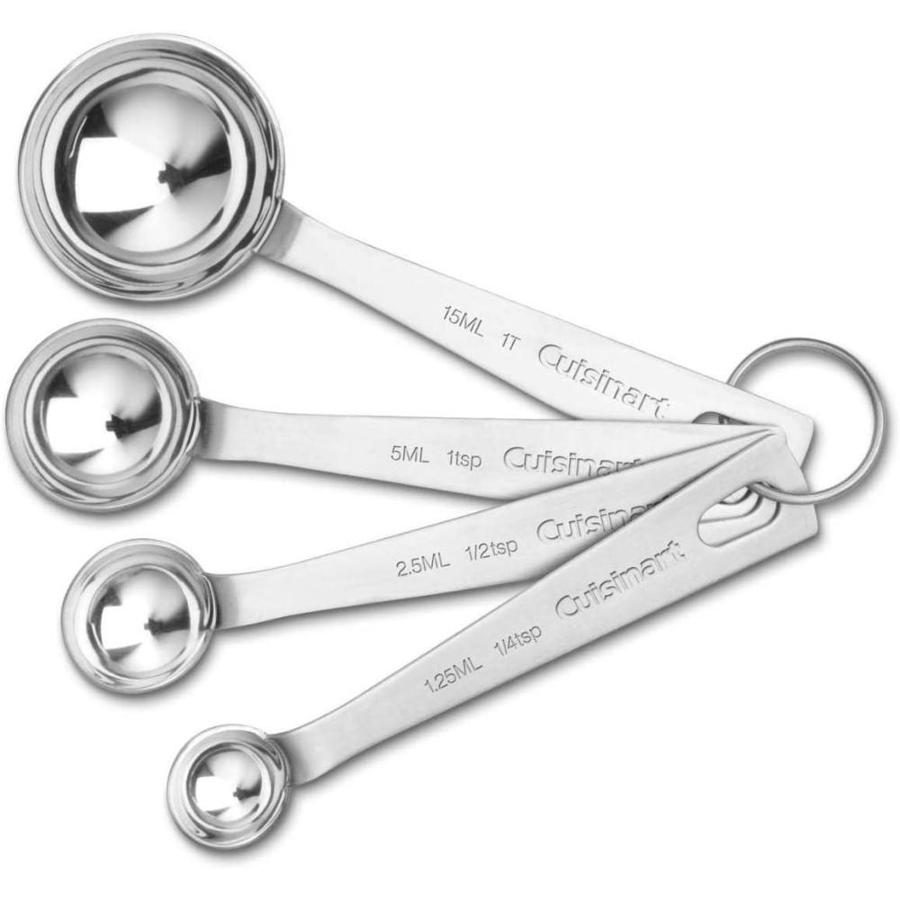 Cuisinart CTG-00-SMP Stainless Steel Measuring Spoons, Set of 4,Silver