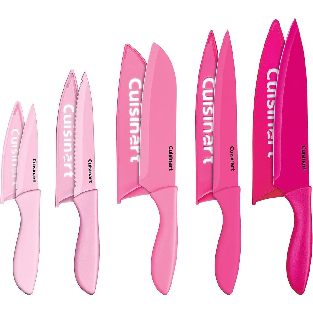 Cuisinart 10pc Ceramic Coated Color Knife Set – Pink for BCRF, C55-10PCPK