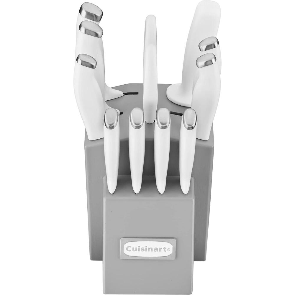 Cuisinart C77SSR-12P Color Pro Collection 12 Piece Knife Block Set, Red(Grey/White)