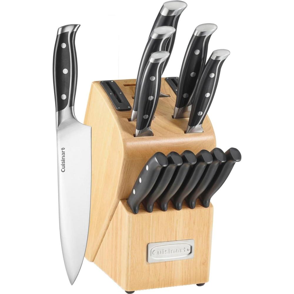 Cuisinart Nitrogen Infused with Built-In Sharpening Cutlery Block Set (15-Piece)(Block Set w/Sharpener)