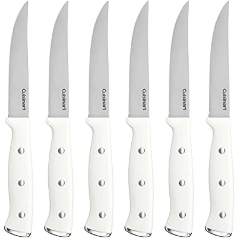 Cuisinart C77WTR-6PSK White Triple Rivet Steak Knife Set, 6 pc