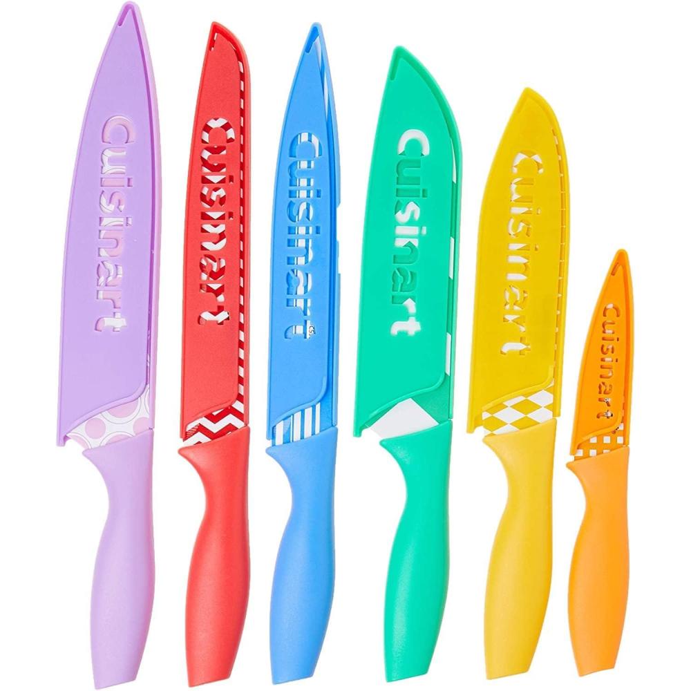 Cuisinart C55-12PR1 12-Piece Printed Color Knife Set with Blade Guards, Multicolored