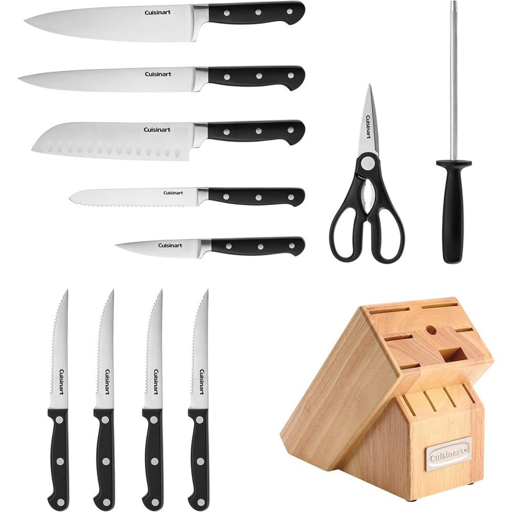 Cuisinart 12pc Black Triple Rivet Block Set, C77TR-12P3