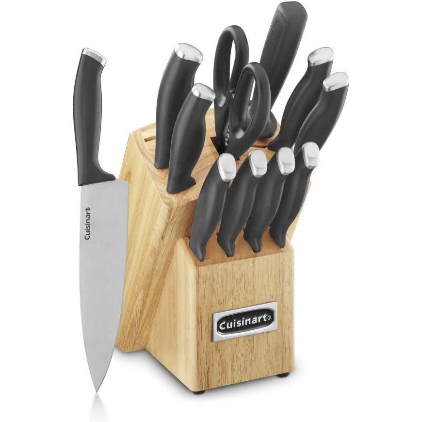 Cuisinart C77SSR-12P Color Pro Collection 12 Piece Knife Block Set, Red(Black/Stainless Steel)