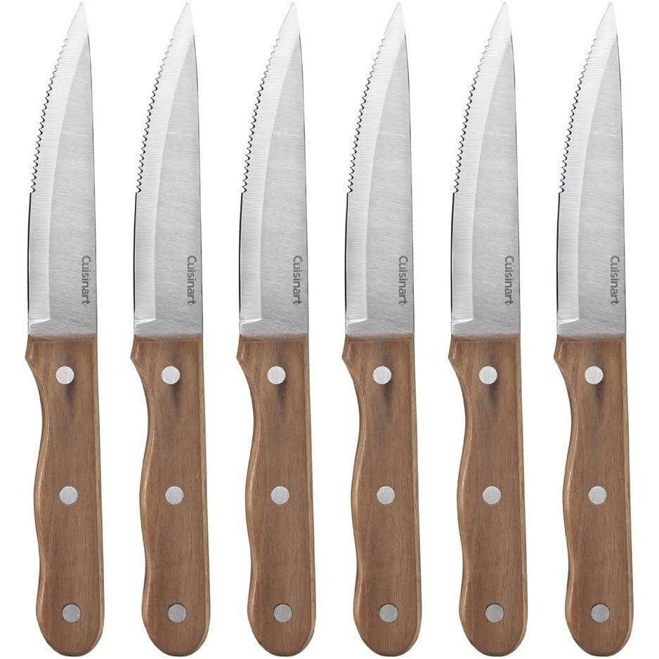 Cuisinart C55W-S6STK Advantage Cutlery 6-Piece Triple Rivet Walnut Steak Knife Set