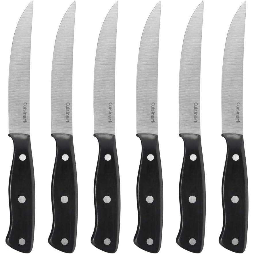 Cuisinart C77TR-S6SK Triple Rivet Collection 6-Piece Steak Knife Set,Black