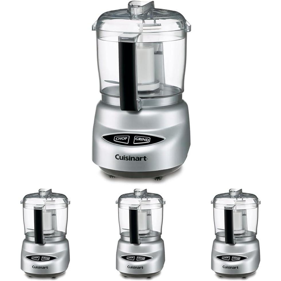 Cuisinart Mini Prep Plus Food Processor, 4 Cup, Brushed Stainless (Shiny)(Brushed Chrome)