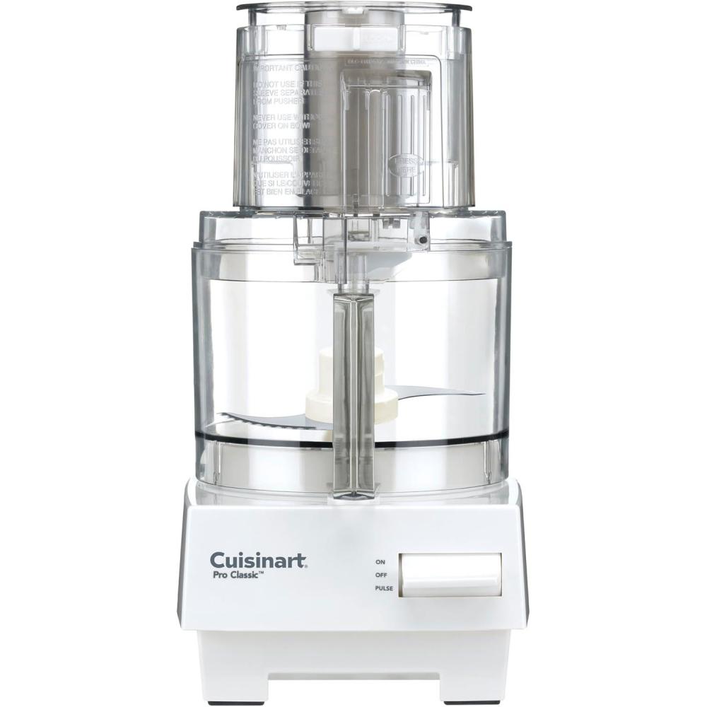 Cuisinart 7-Cup Pro Classic Food Processor, 600-Watt Motor, Vegetable Chopper & Blender for Mincing, Dicing, Shredding, Puree & Kneading Dough, DLC-10SYP1, White(White)