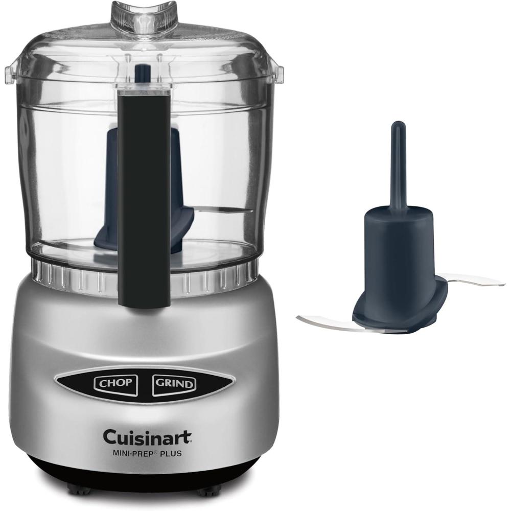 Cuisinart Mini-Prep Plus Food Processor, 24-Ounce Mini Food Processor to Chop Herbs, Vegetables, and Hard Cheese, 24-Ounce Work Bowl, Reversible Stainless Steel Blade, DLC-2ABC, Brushed Chrome(Brushed Chrome)
