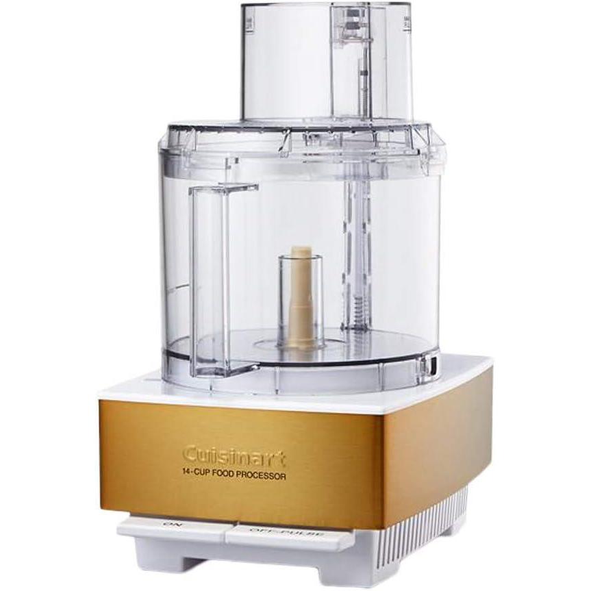 Cuisinart 7-Cup Pro Classic Food Processor, 600-Watt Motor, Vegetable Chopper & Blender for Mincing, Dicing, Shredding, Puree & Kneading Dough, DLC-10SYP1, White(White/Gold)