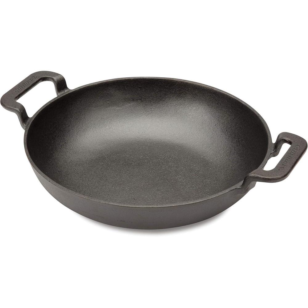 Cuisinart CCP-1000, Pre-Seasoned Cast Iron Griddle Pan, 10″(Pre-seasoned Cast Iron Grilling Wok  10″)