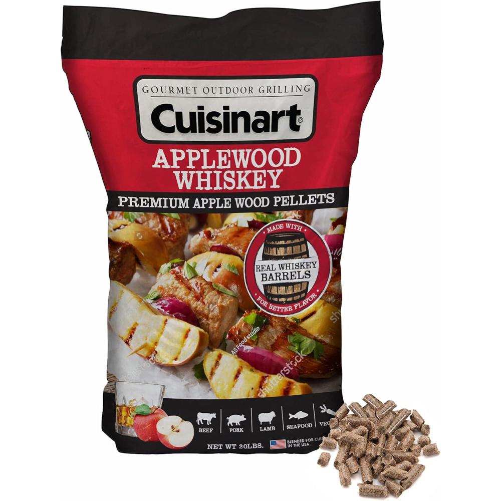 Cuisinart Premium Applewood Whiskey BBQ Smoking Pellets – 20 lb Bag(Premium Applewood Whiskey)