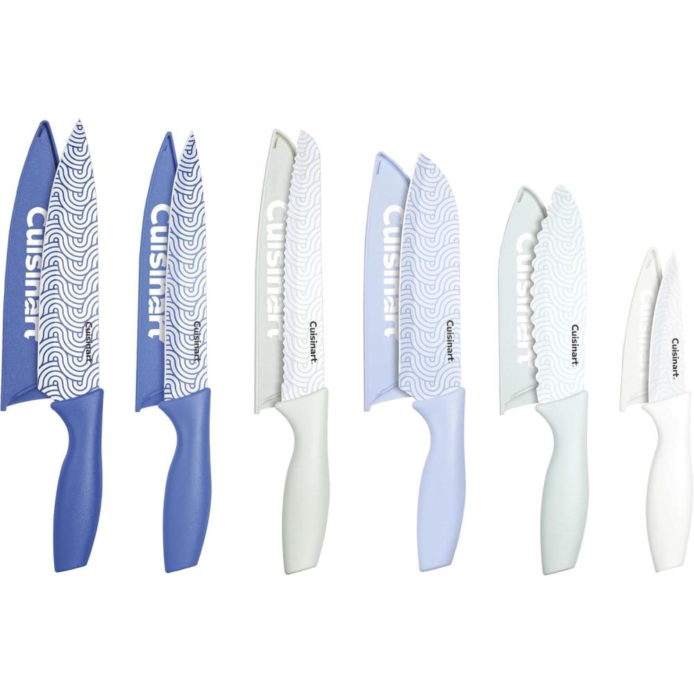 Cuisinart C55-01-12PCKS Collection 12-Piece Knife, Multicolor Advantage-Cutlery-Set, Multi-colored(Blue Waves)