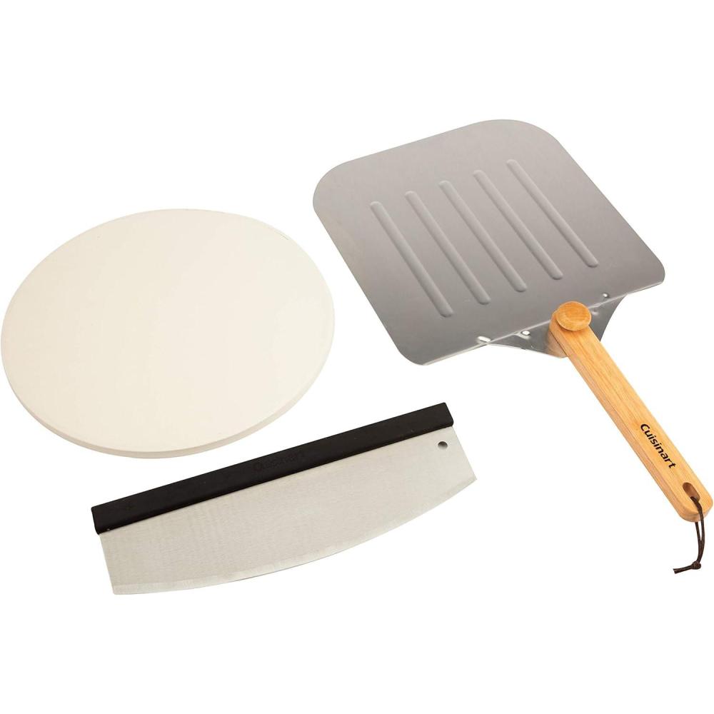 Cuisinart CPS-515 Deluxe Pizza Grilling Pack (Pizza Stone, Pizza Peel, Pizza Cutter)