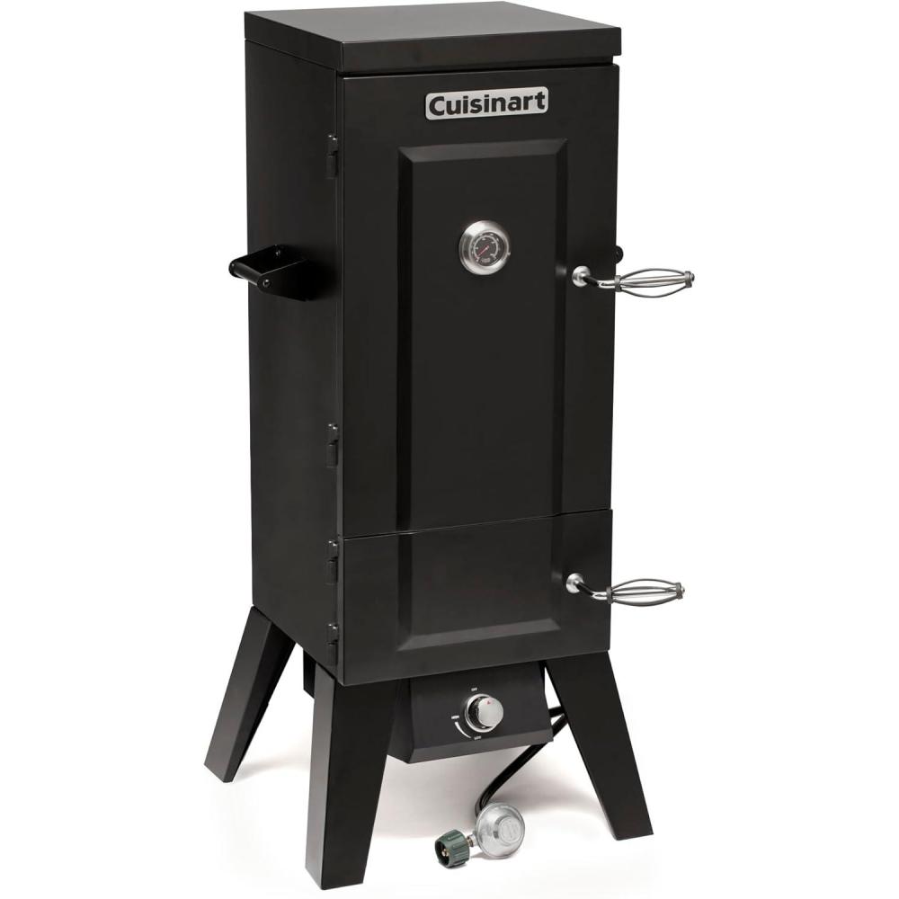 Cuisinart 36 Vertical Propane Smoker, 4 Removable Racks, Spacious BBQ Smoker with Wood and Water Trays, 15,000 BTU Heat for Smoked Meat, Brisket, Jerky, Fish, Perfect for Tailgates, Backyard, Camping