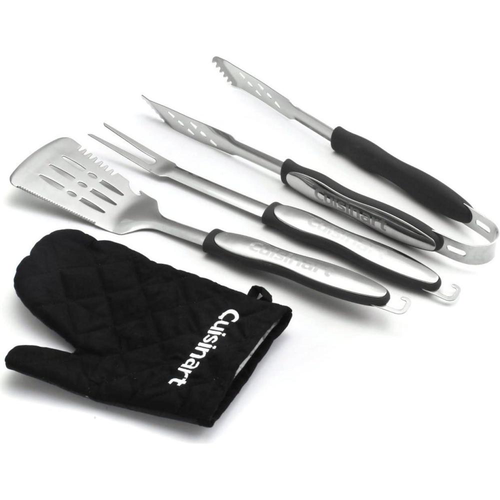 Cuisinart CGS-134BL Grilling Tool Set with Grill Glove, Black (3-Piece)(Black)