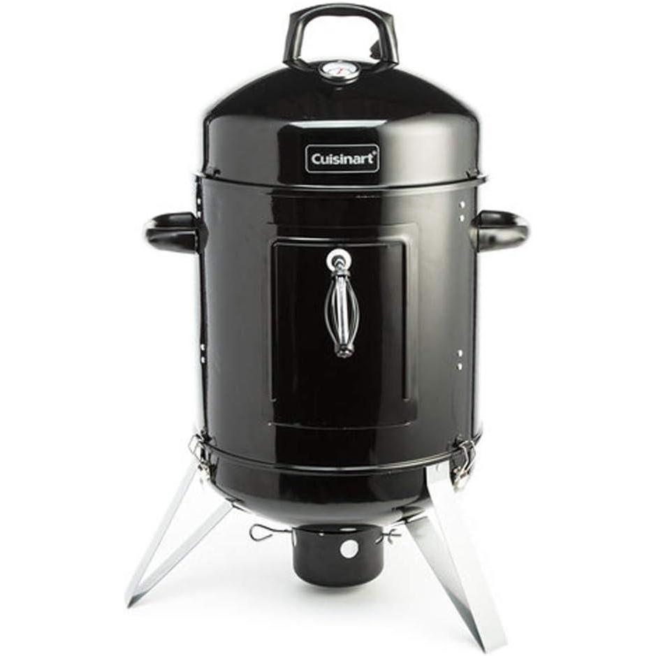 Cuisinart 16 Vertical Charcoal Smoker, Integrated Thermometer, Water Bowl and Dual Vents Perfect for Smoked Brisket, Chrome Plated Grates Smoker Grill for BBQ, Camping, Tailgates(Vertical Charcoal Smoker  16″)