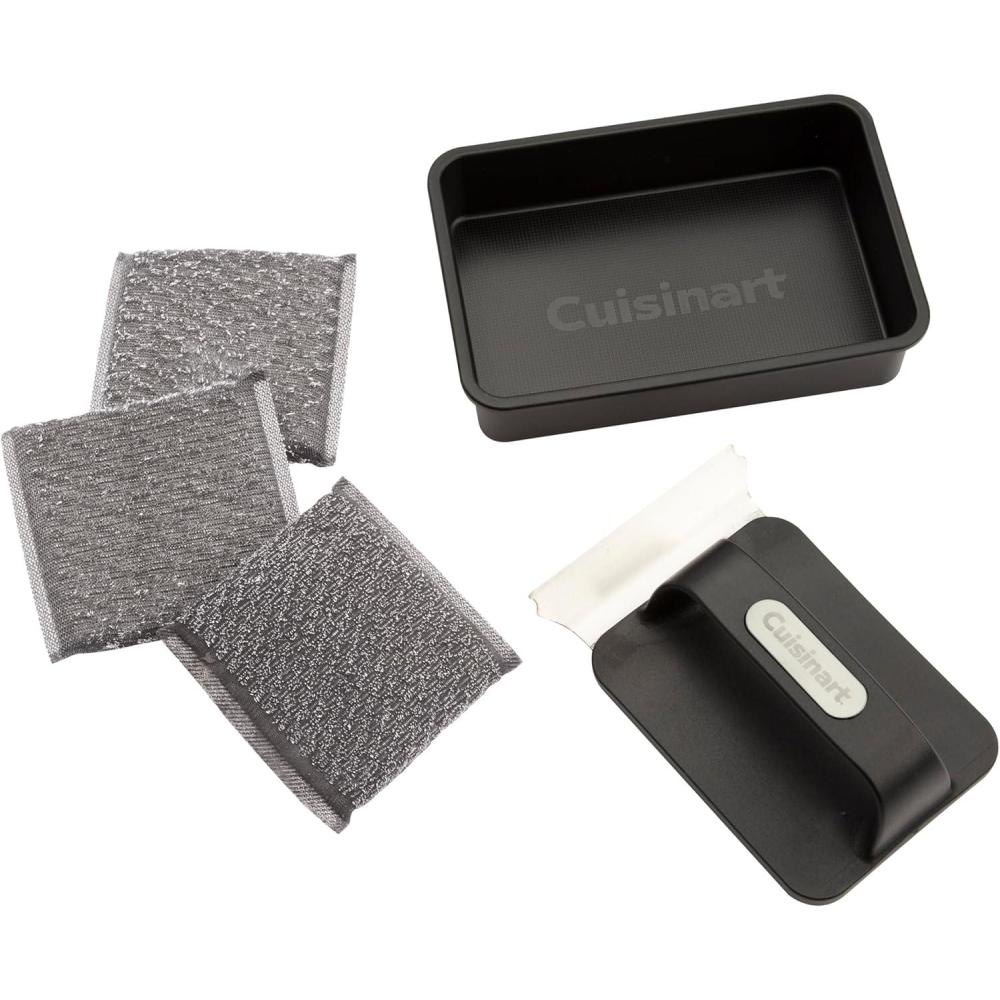 Cuisinart Grill Renew Steam Cleaner Brush, Bristle Free Cleaning Brush for All Grills, Perfect Worry-Free Grill Brush Accessories for BBQ, Clean Cast Iron Grates, Stainless Steel, Porcelain(Black/Gray)