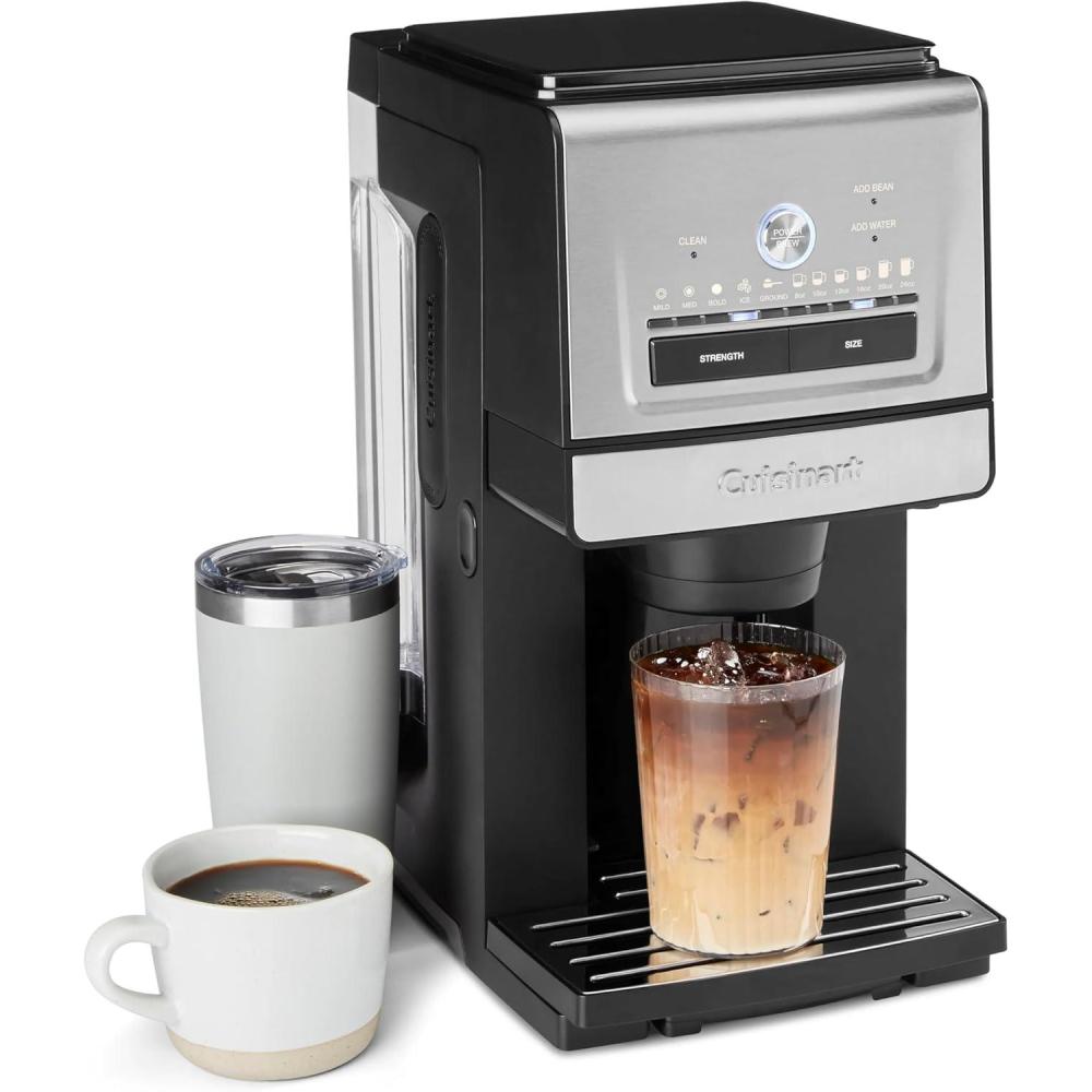 Cuisinart Coffee Maker, Custom Grind and Brew Single Cup Coffee Maker, 6 Cup Sizes, Built-in Stainless Steel Burr Mill, Adjustable Strength, Grind Control and Over Ice Feature, Easy Cleaning, DGB-30