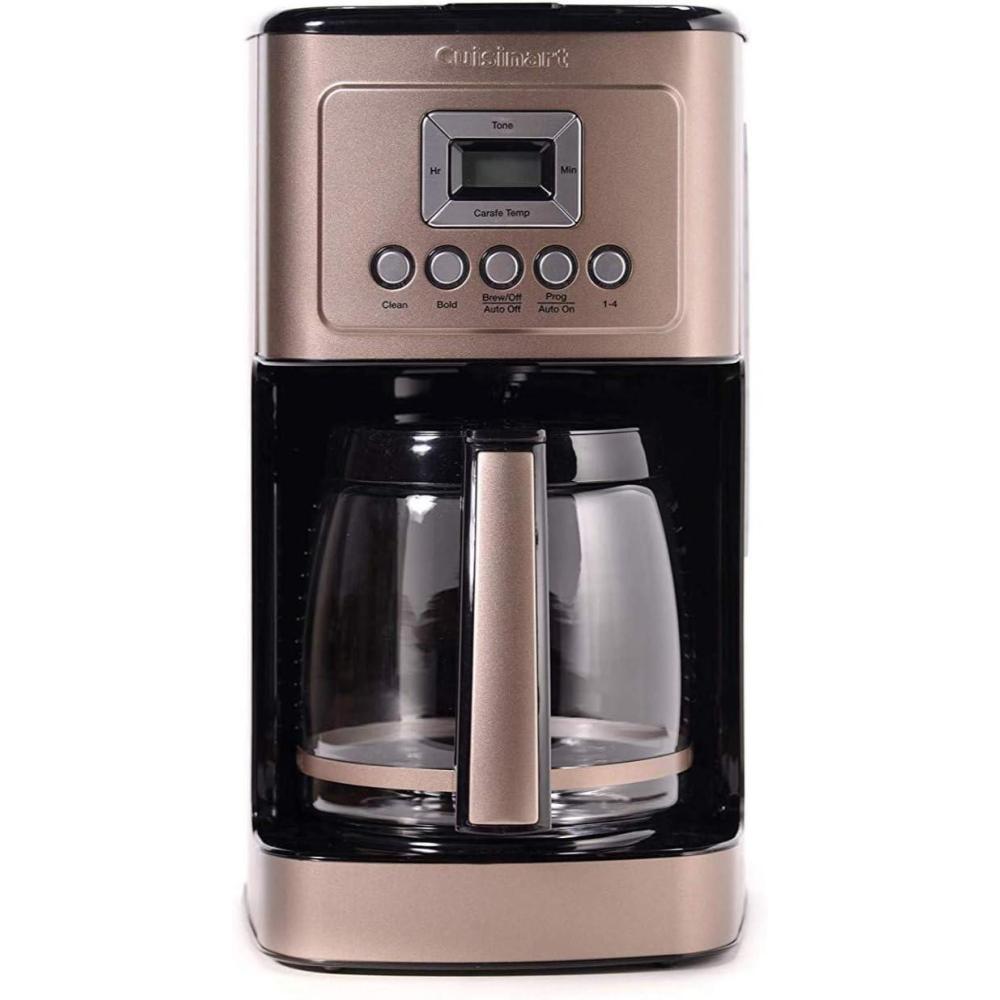 Cuisinart 14-Cup Coffee Maker, Programmable PerfecTemp Glass Carafe Coffee Machine with 1-4 Cup Setting, Brew Strength Control and Brew Pause, Stainless Steel, DCC-3200WNAS, White(Umber)