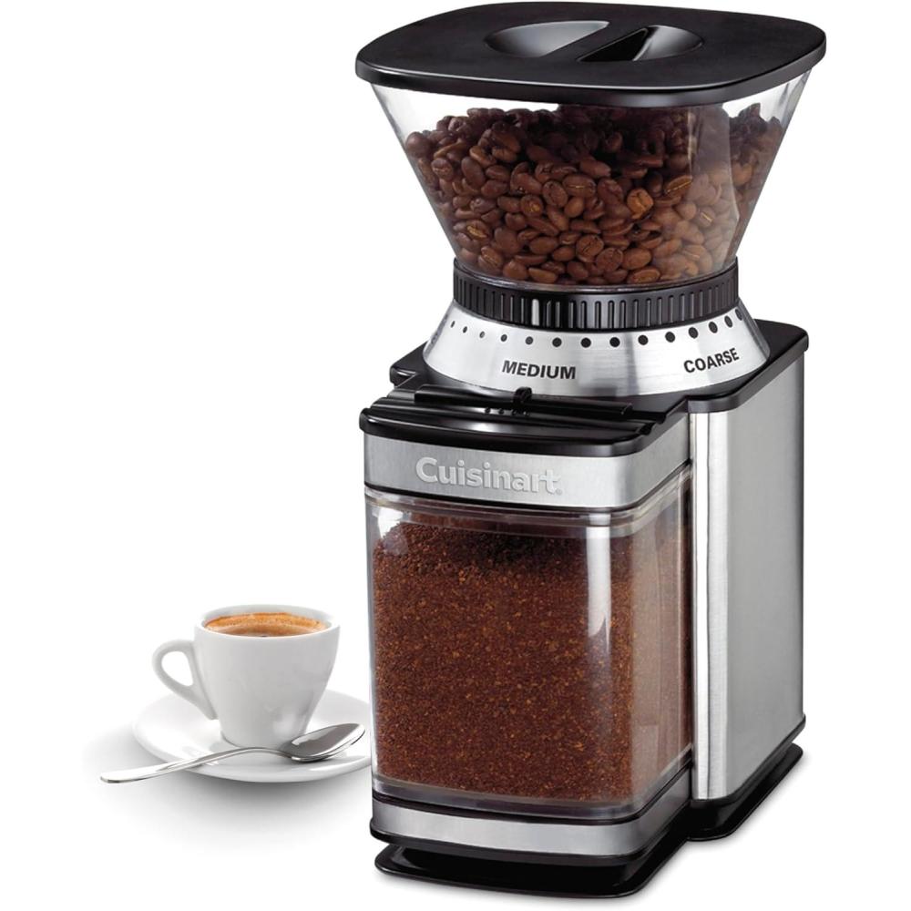 Cuisinart Coffee Grinder, Electric One-Touch Automatic Burr Coffee Grinder with 18-Position Grind Selector, Cup Size Selector for 4 – 18 Cups, DBM-8P1, Black Stainless(Stainless Steel)
