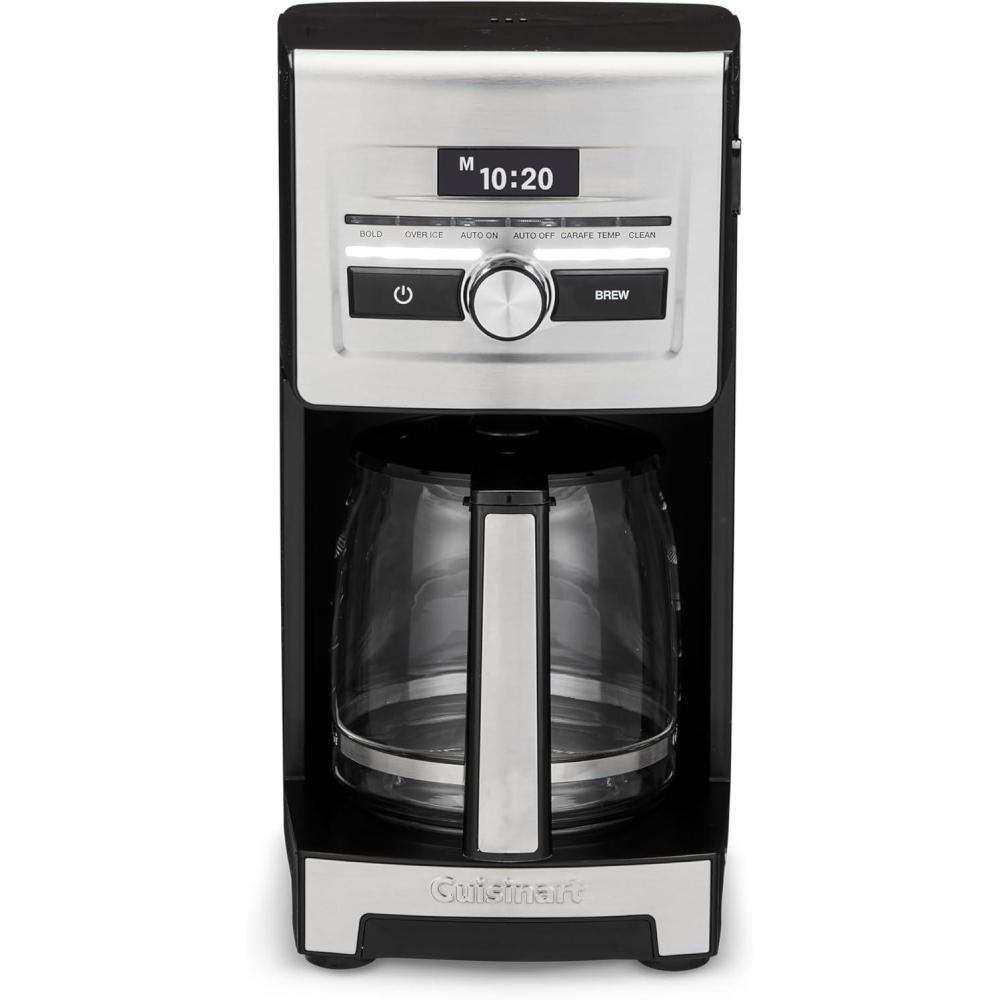 Cuisinart Personal Brew™ 12-Cup Coffee Maker, Automatic Coffee Machine, Programmable Coffee Maker for Home Brewing Convenience with Adjustable Brew Strength, Stainless Steel/Black, DCC-12