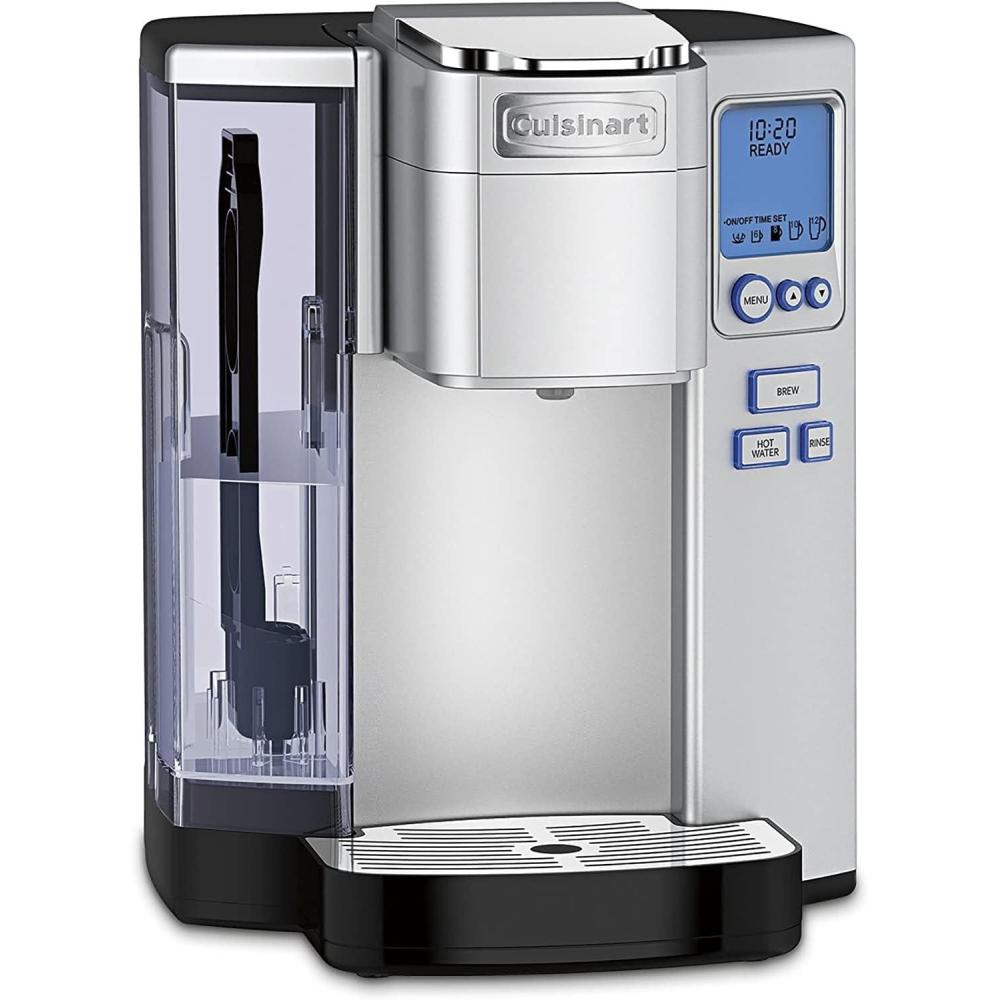Cuisinart Coffee Maker, Single Serve 72-Ounce Reservoir Pod Coffee Machine, Programmable Brewing & Hot Water Dispenser, 3 Cup-Size Settings, Stainless Steel, SS-10P1, Silver(Silver)