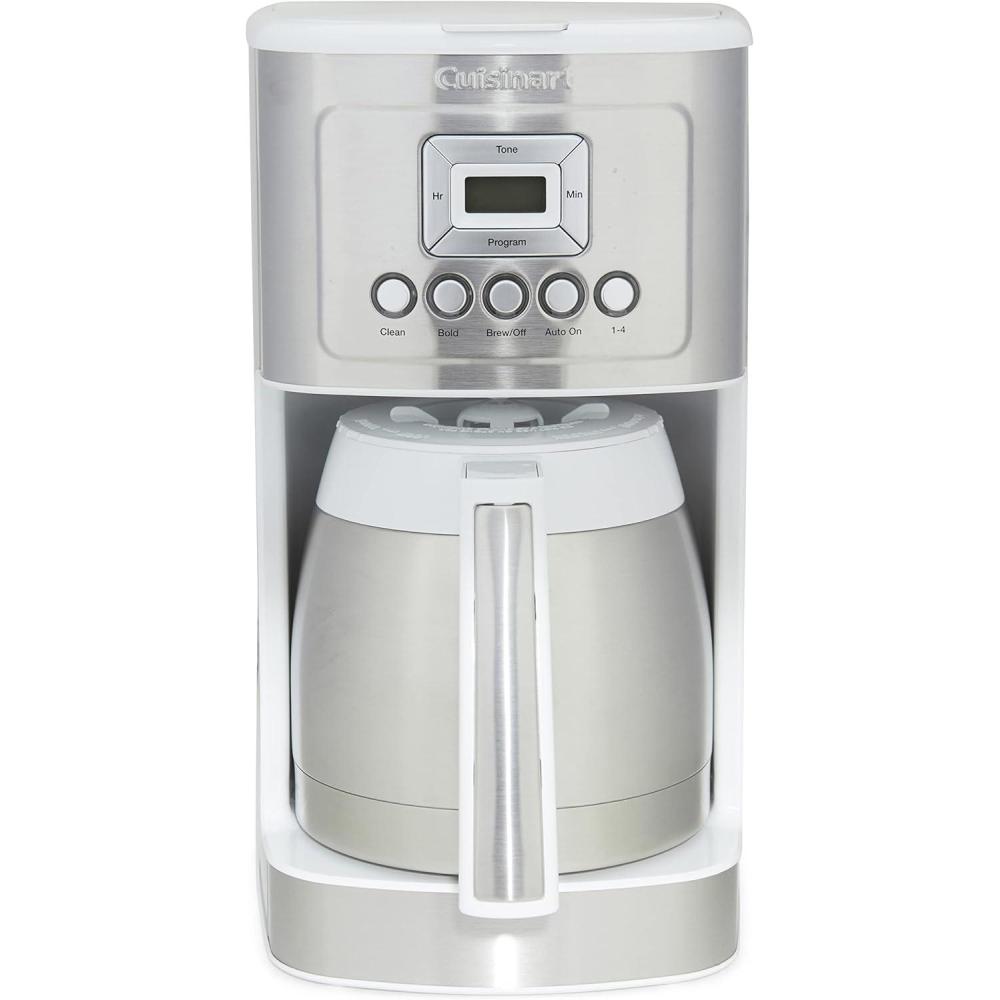 Cuisinart 12-Cup Coffee Maker, Programmable PerfecTemp Thermal Carafe Coffee Machine with 1-4 Cup Setting, Brew Strength Control and Brew Pause, Stainless Steel, DCC-3400NAS, Silver(White)