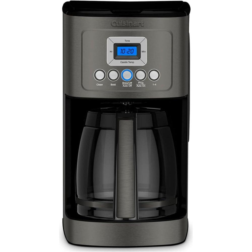 Cuisinart 14-Cup Coffee Maker, Programmable PerfecTemp Glass Carafe Coffee Machine with 1-4 Cup Setting, Brew Strength Control and Brew Pause, Stainless Steel, DCC-3200WNAS, White(Black/Stainless)