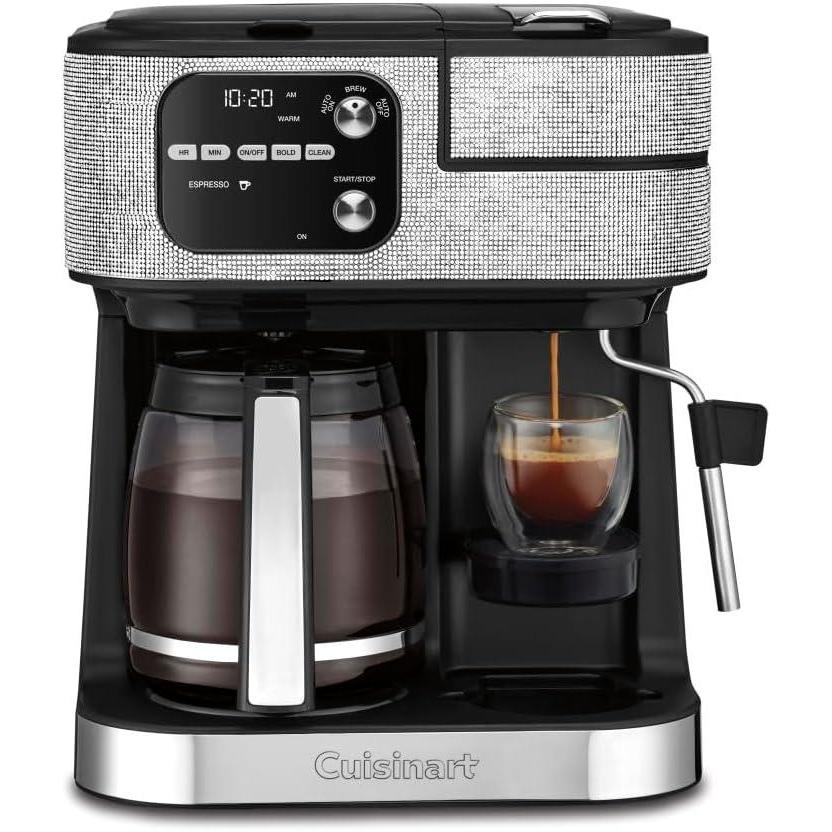 Cuisinart Coffee Center Barista Bar 4-in-1 Coffee Maker, Single-Serve Pods Compatible, Coffeemaker, Three Brewing Sizes, SS-4N1NAS, Black(Silver Crystal)